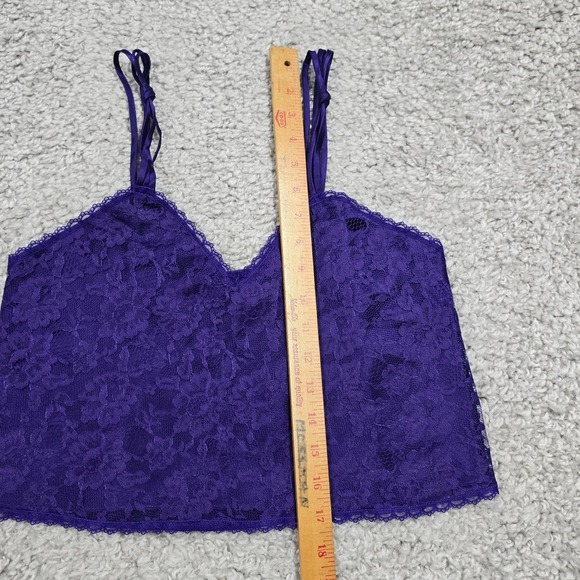 Vintage Victorias Secrets Tank Top Cami Size P Purple Lace Crop Whimsigoth Fairy - Picture 10 of 11